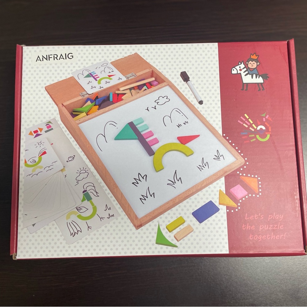 Kids Magnetic Drawing Board with Colorful Shapes